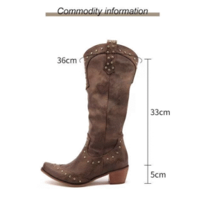 Women's High Heel Leather Heel Dress boots